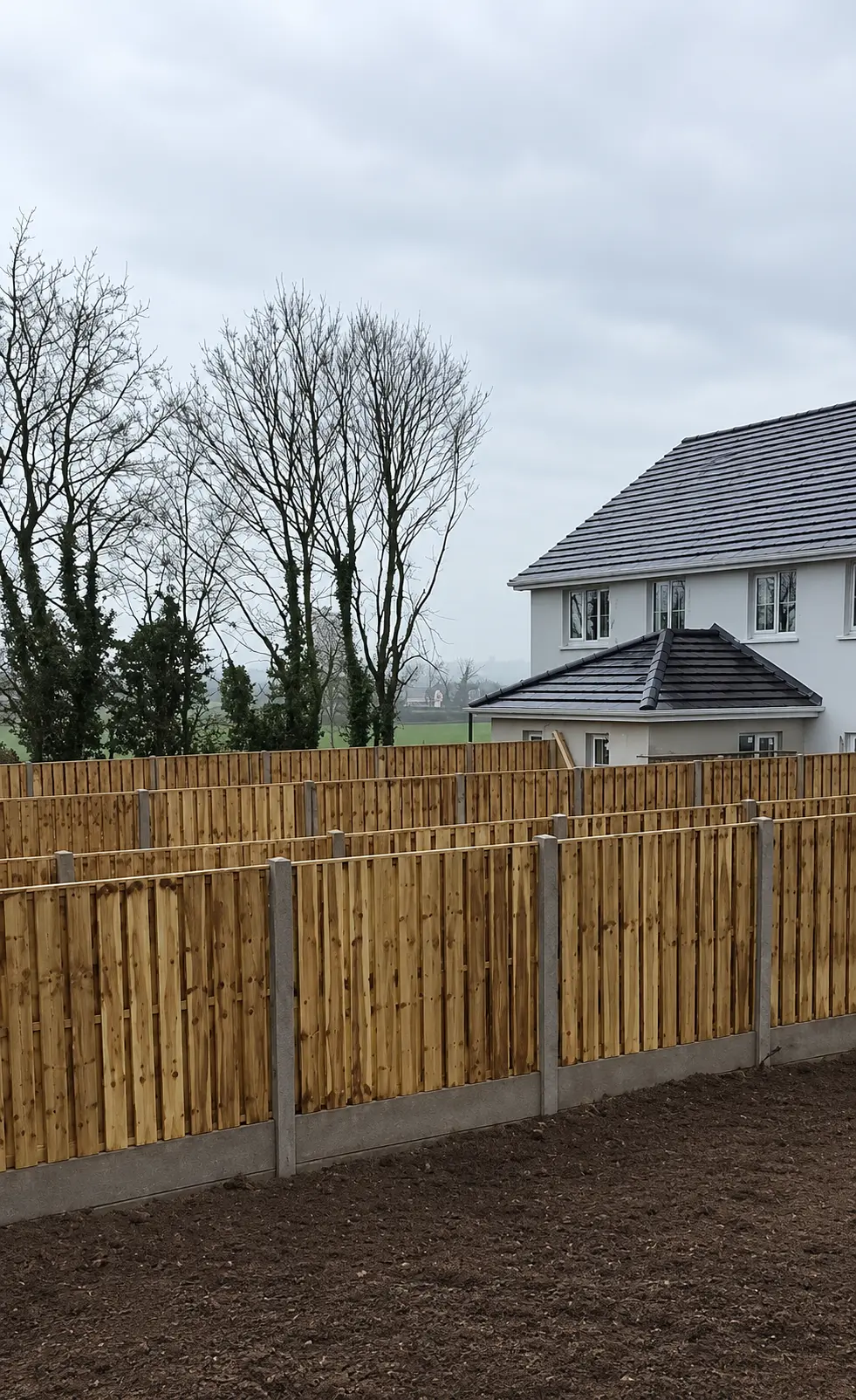 Fencing project completed in Carlow around a new build home | Farrell Exteriors